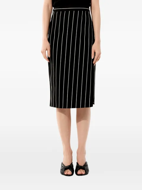Balenciaga Tablier pinstriped A-line skirt Black 457238TUA15
