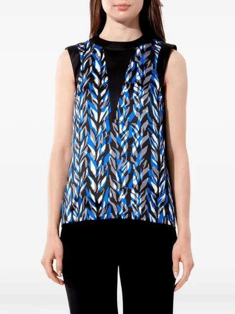 Balenciaga abstract-print sleeveless blouse Black 366040TLA02