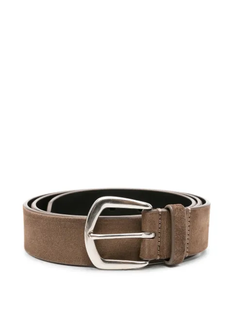 Officine Creative suede buckle-fastening belt Brown OCFSTRI83