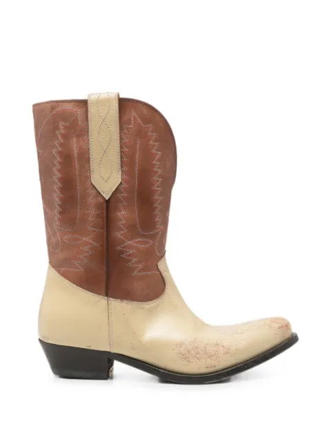 Golden Goose Wish Star embroidered leather boots Neutrals GMF01050F008201