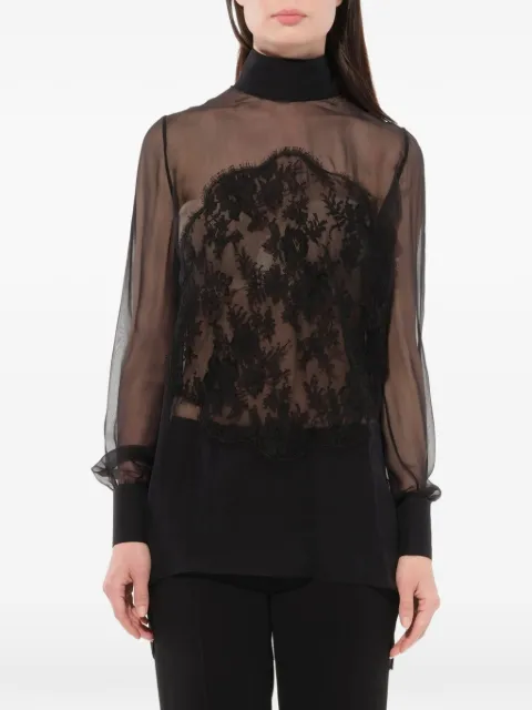 Givenchy Podium lace-panel blouse Black 17I6234320