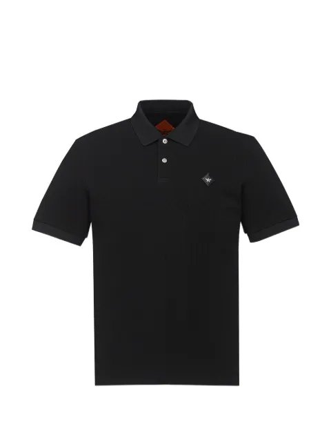 MCM diamond-patch piqué polo shirt Black MHTGABC02BK