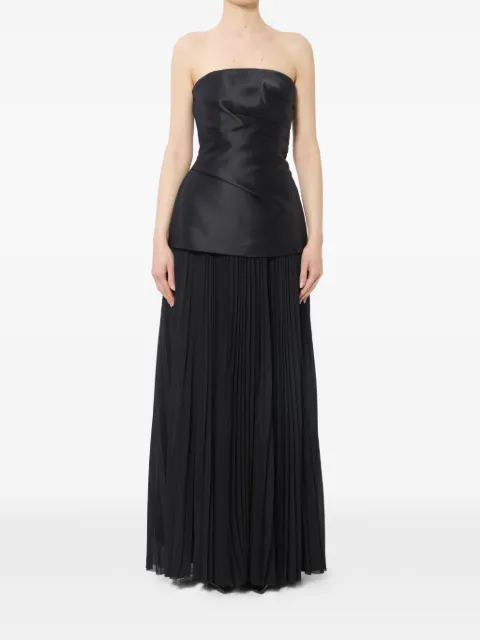 Solace London Claudette pleated maxi dress Black OS47033