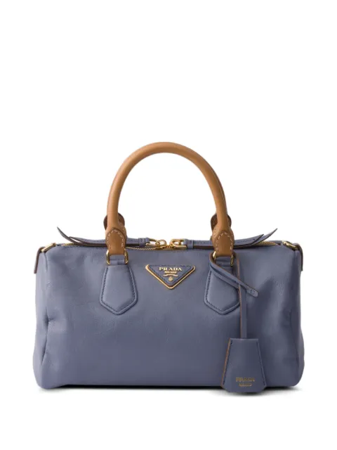 Prada small leather top-handle bag Blue 1BB174VOOO2ZQX
