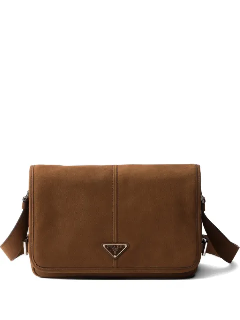 Prada nubuck-leather shoulder bag Brown 2VD073VOOO2GB8