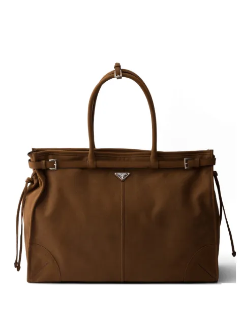 Prada Prada Bonnie nubuck-leather tote bag Brown 2VG128VOOO2GB8