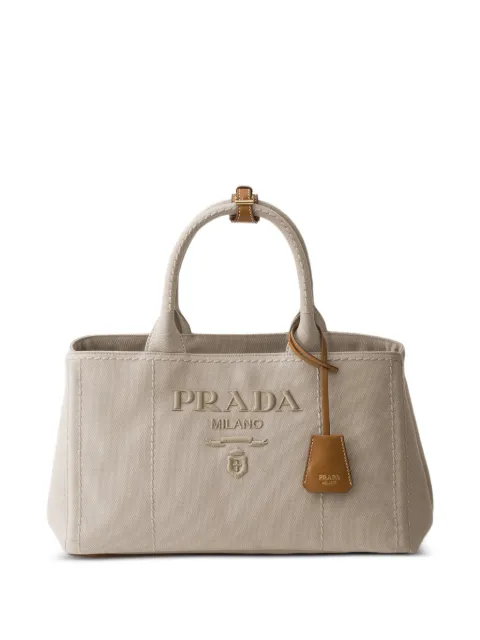 Prada Jardinière large cotton canvas handbag Neutrals 1BG554V8OKRCYA