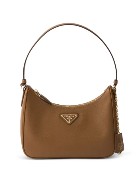 Prada mini Re-Edition 2005 Saffiano leather shoulder bag Brown 1N204TNZV