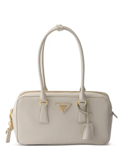 Prada small Saffiano leather top-handle bag Neutrals 1BB130VDOMNZV