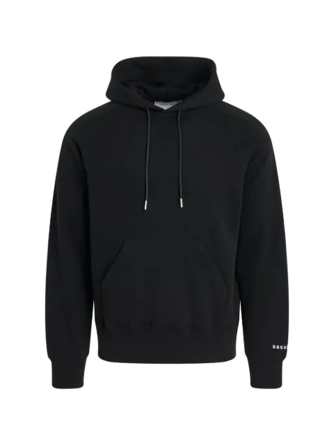 sacai Simple text-print hoodie Black 240796S001