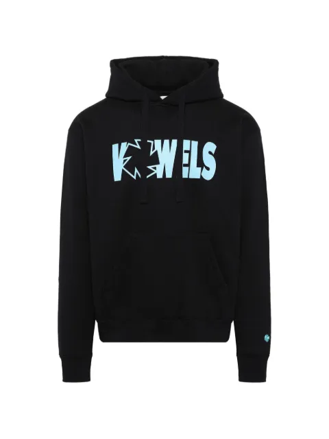 Vowels logo-print hoodie Black H011BK