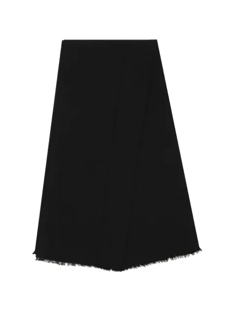 Rick Owens Foulard frayed-edge scarf Black RP02E4461SCAR09