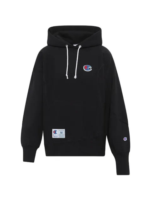 Undercover x Champion logo-patch hoodie Black UC2E1806