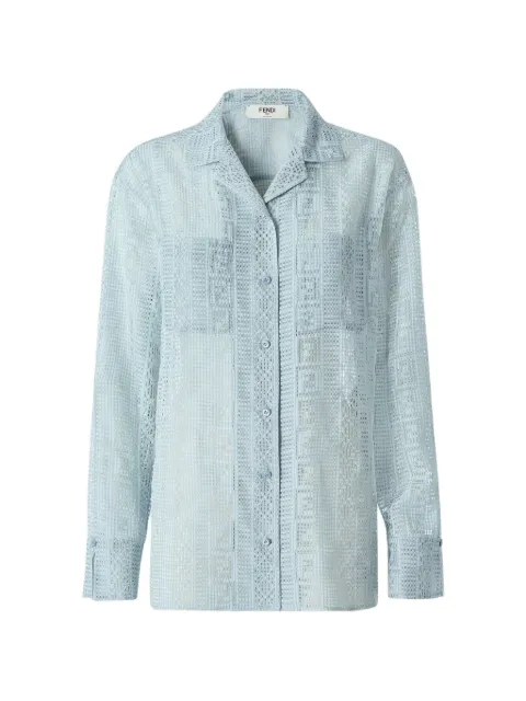 FENDI FF motif shirt Blue FS8360AWA2