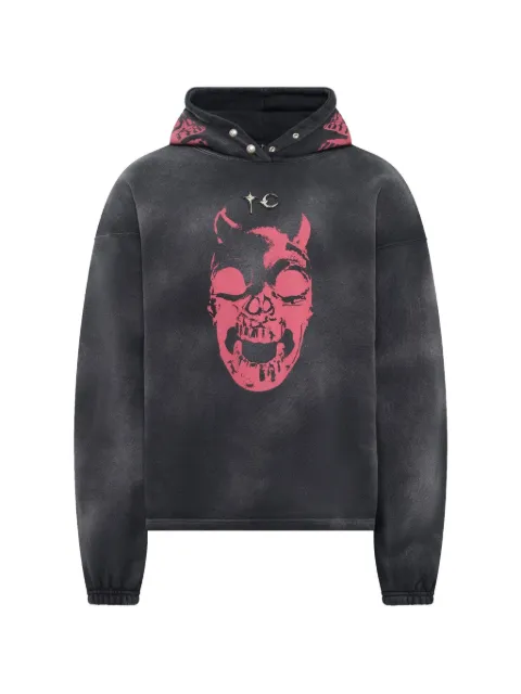 THUG CLUB Riding Skull hoodie Black TC26SS0702