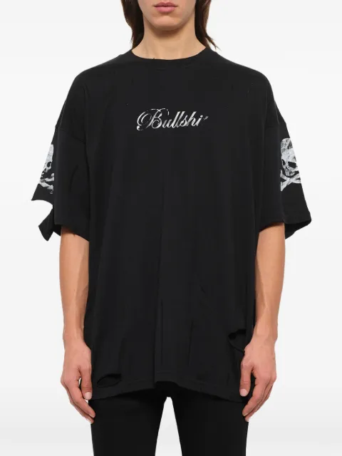 Mastermind Japan distressed skull-print T-shirt Black 17SPMMTS06BD