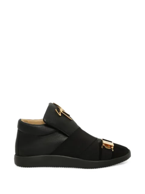 Giuseppe Zanotti Camoscio logo-plaque buckled sneakers Black RM7071002