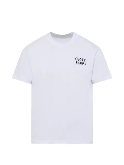 sacai x Geoff Mcfetridge embroidered T-shirt White 2601126S