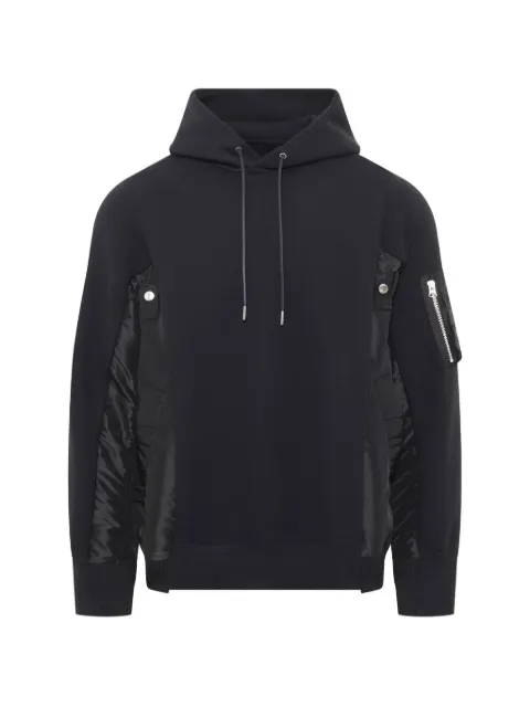 sacai Sponge Sweat twill hoodie Black SCM325