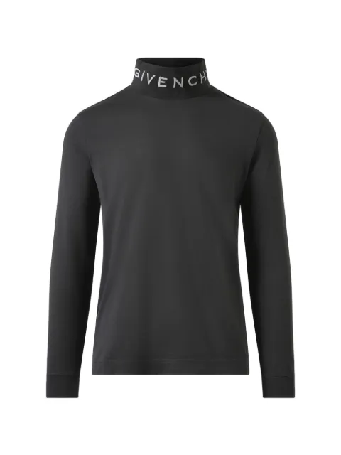 Givenchy logo-embroidered turtleneck T-shirt Grey BM71GM3YBN