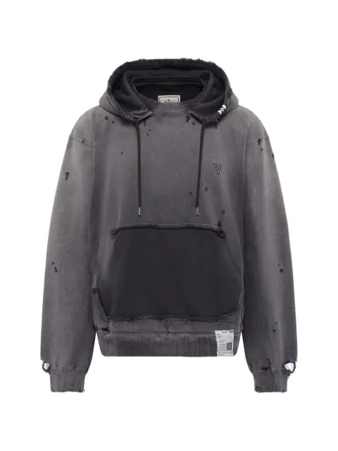 Maison MIHARA YASUHIRO sun-faded distressed hoodie Black J16HD721