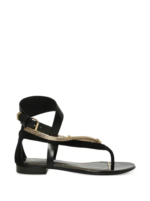 Lanvin chain-embellished buckle-fastening sandals Black FWSAMS0HVASO