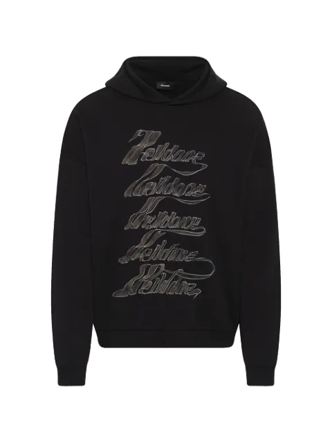 We11done ribbon-logo hoodie Black WDTH026803UBK