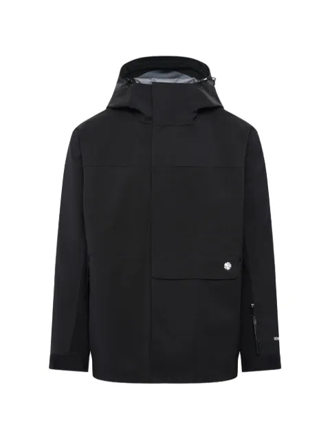 Vowels water-resistant hooded shell jacket Black OW023BK
