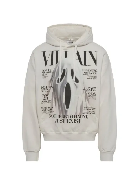 Doublet Villain Cover print hoodie White 25AW47CS410WH