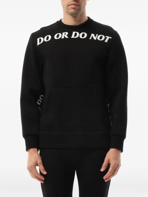 Neil Barrett slogan-print hoodie Black PBJS278S