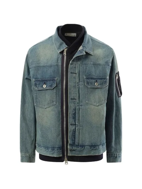 sacai panelled denim jacket Blue SCM205