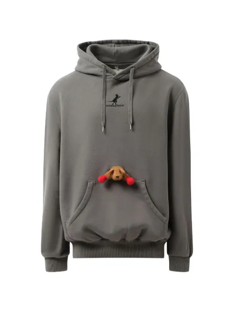 Doublet x Marais embroidered kangaroo-plush hoodie Grey 24AW85MR02