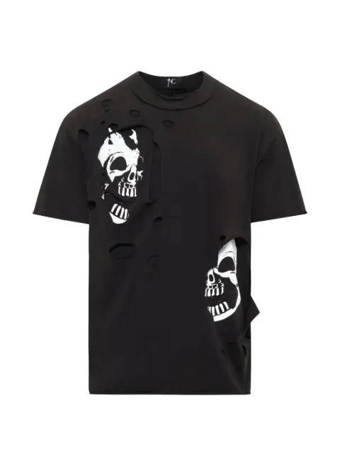 THUG CLUB Dead Inside distressed skull-print T-shirt Black TC26TS0802