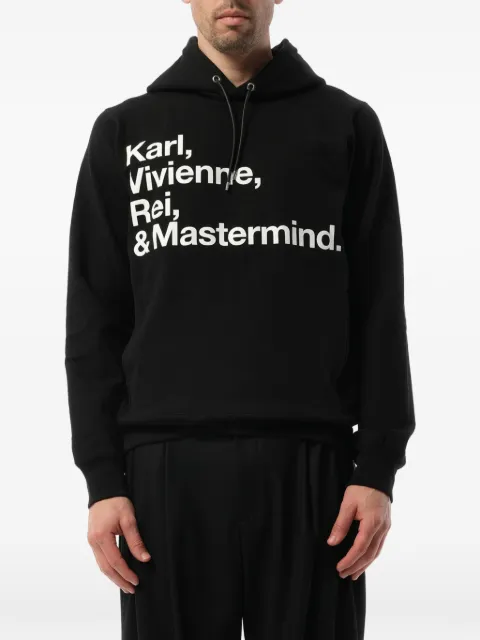 Mastermind Japan lettering-print drawstring hoodie Black MMSW4503
