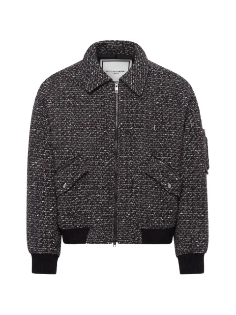 Wooyoungmi tweed zip-up bomber jacket Black W253JP06944B