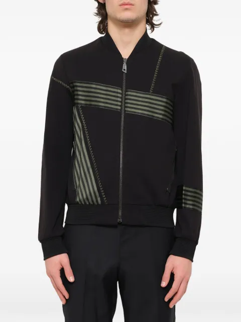 Wooyoungmi striped panelled track jacket Black TR03701B