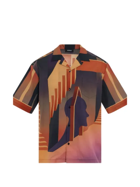 EGONlab. buttoned short-sleeve shirt Brown AW23SH001B