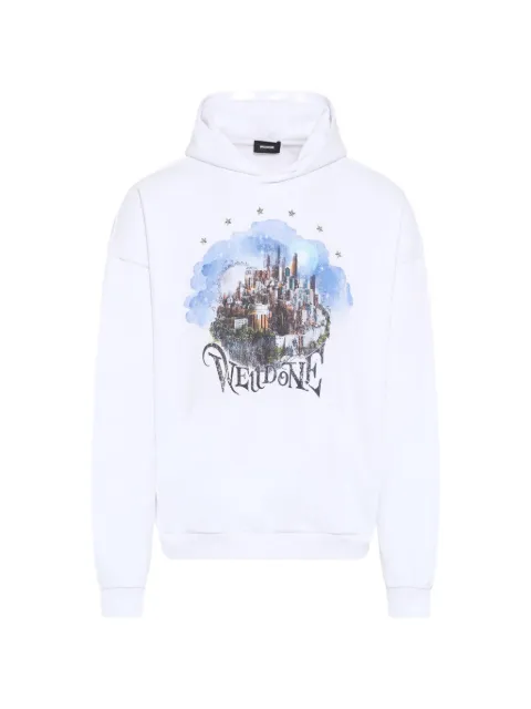 We11done graphic-print hoodie White WDTH026807U