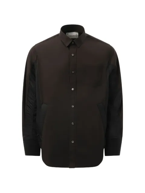 sacai panelled shirt Black SCM218