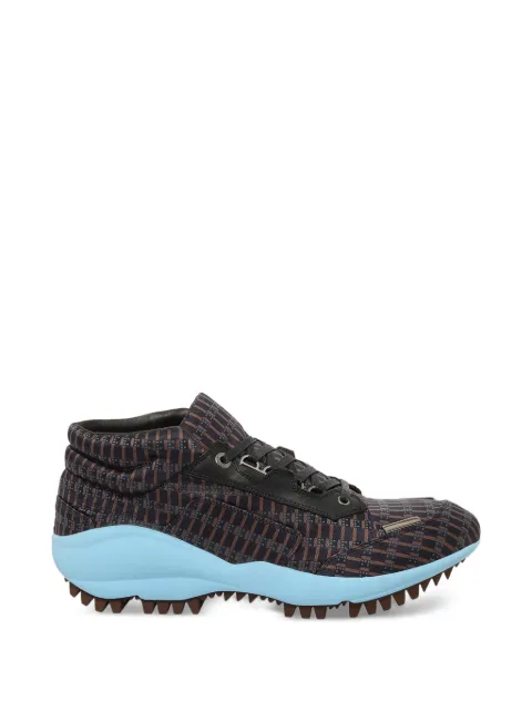 Lanvin geometric-print lace-up sneakers Brown FMSKDMBMTJAC