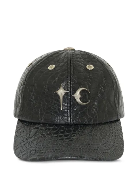 THUG CLUB TC crocodile-effect leather cap Black TC26AC0801