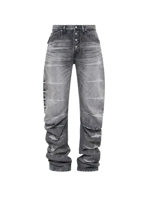 THUG CLUB Laser Washed Parkour long jeans Black TC26PT0102