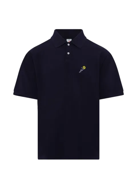 Vowels flower-embroidered polo shirt Blue CS01675