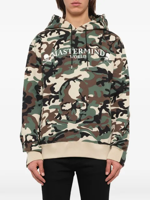 Mastermind Japan camouflage-print skull-motif hoodie Green SW023011C