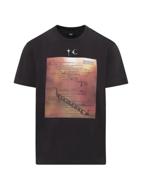 THUG CLUB Fashion Hell graphic-print logo-plaque T-shirt Black TC26TS0302