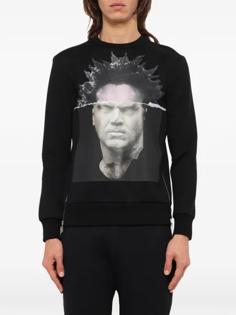 Neil Barrett Marcus graphic-print zip-detail sweater Black PBJS193D