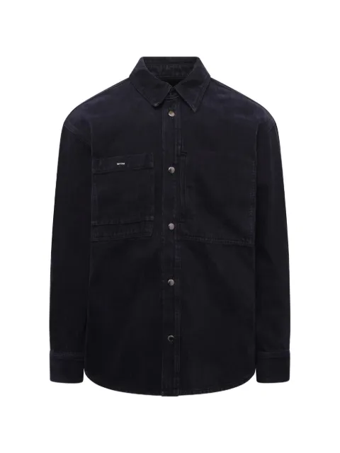 Wooyoungmi logo-detail denim shirt Black W253SH27986N