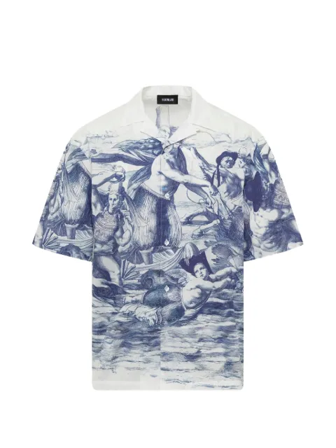 EGONlab. Breizh-print Cuba shirt Blue SS26SH008A