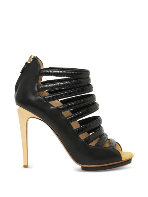 Linda Farrow snakeskin-effect multi-strap sandals Black 10YSHOEC1S