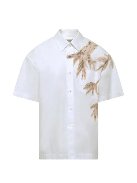 Feng Chen Wang bamboo-print short-sleeve shirt White FUS21SR33